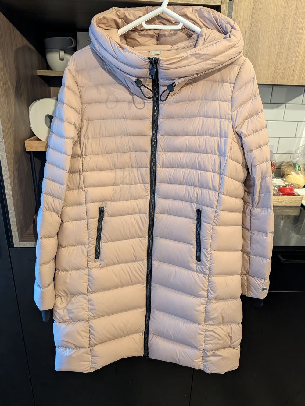 Soia & Kyo Women's Long Quilted Hooded Puffer Coat - Blush Pink